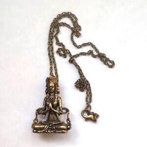 Brass Buddha Pendant Necklace
